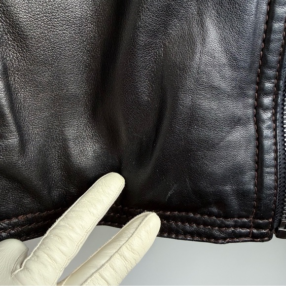 Andrew Marc VTG Black Leather Jacket with Removable Rabbit Fur Vest Lining - Picture 13 of 17